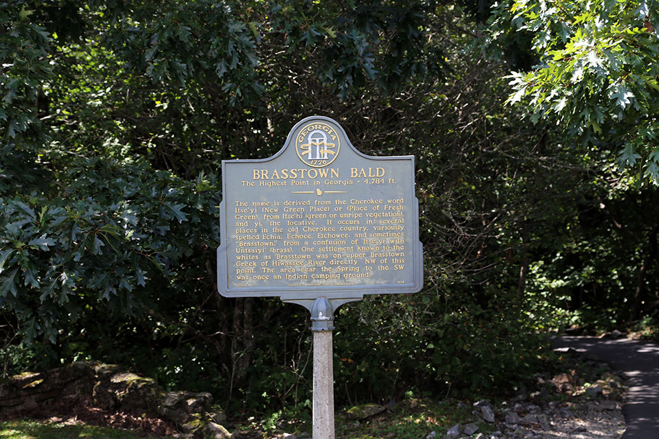 Brasstown Bald, the highest natural point in Georgia.